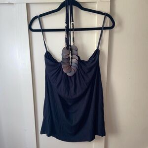 Apt. 9 black halter tank beaded design